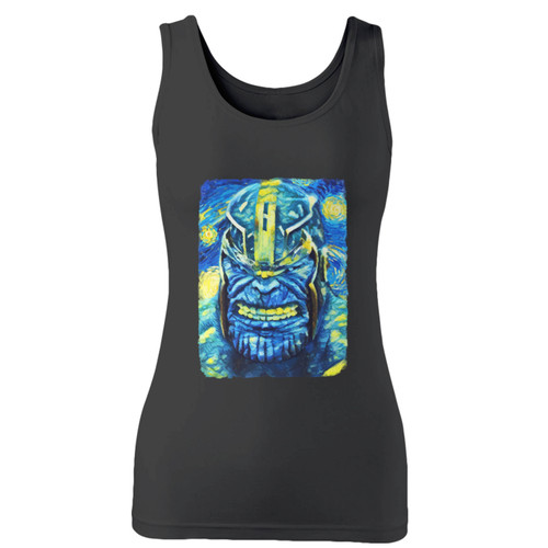 High quality print of this slim fit thanos stary night avenger endgame women tank top will turn heads. And bystanders won't be disappointed - the racerback cut looks good one any woman's shoulders.
