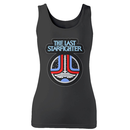 High quality print of this slim fit the last starfighter logo women tank top will turn heads. And bystanders won't be disappointed - the racerback cut looks good one any woman's shoulders.