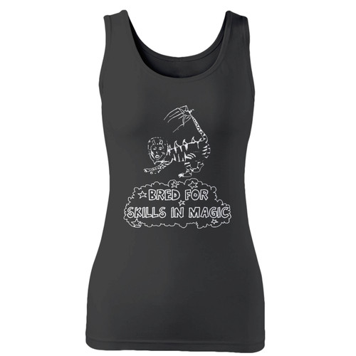 High quality print of this slim fit the liger bred for skills in magic women tank top will turn heads. And bystanders won't be disappointed - the racerback cut looks good one any woman's shoulders.