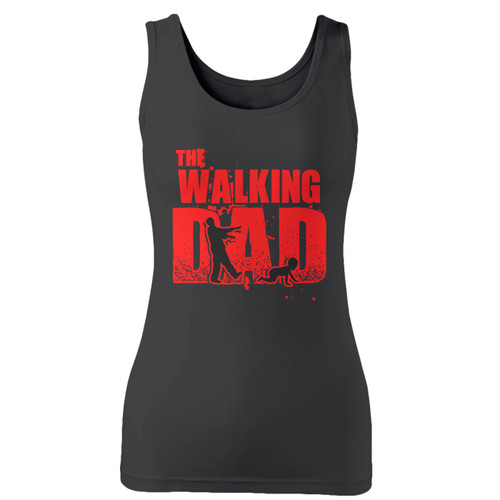 High quality print of this slim fit the walking dad parody women tank top will turn heads. And bystanders won't be disappointed - the racerback cut looks good one any woman's shoulders.