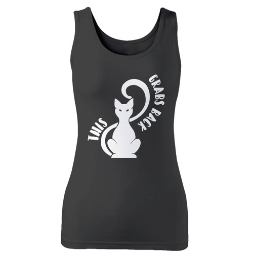 High quality print of this slim fit this pussy grabs back women tank top will turn heads. And bystanders won't be disappointed - the racerback cut looks good one any woman's shoulders.