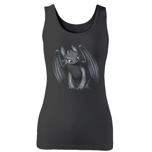 High quality print of this slim fit toothless dragon women tank top will turn heads. And bystanders won't be disappointed - the racerback cut looks good one any woman's shoulders.