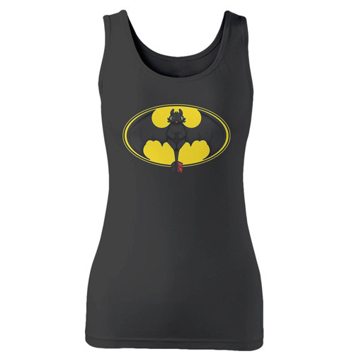 High quality print of this slim fit toothles batman how to train your dragon women tank top will turn heads. And bystanders won't be disappointed - the racerback cut looks good one any woman's shoulders.