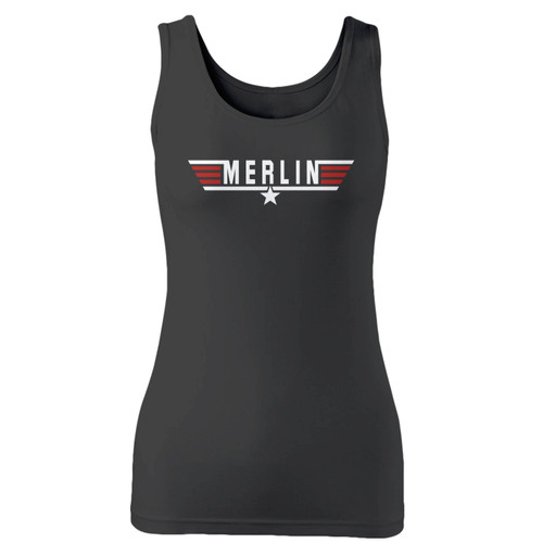 High quality print of this slim fit top gun merlin women tank top will turn heads. And bystanders won't be disappointed - the racerback cut looks good one any woman's shoulders.