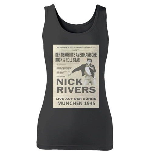High quality print of this slim fit top secret - nick rivers concert women tank top will turn heads. And bystanders won't be disappointed - the racerback cut looks good one any woman's shoulders.