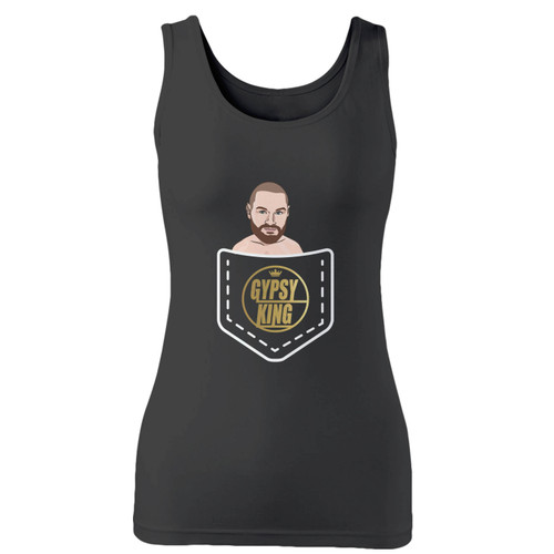 High quality print of this slim fit tyson fury gypsy king pocked women tank top will turn heads. And bystanders won't be disappointed - the racerback cut looks good one any woman's shoulders.