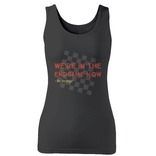 High quality print of this slim fit were in the endgame now dr strange women tank top will turn heads. And bystanders won't be disappointed - the racerback cut looks good one any woman's shoulders.