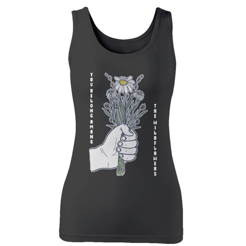 High quality print of this slim fit wildflowers tom petty flowers and lyrics women tank top will turn heads. And bystanders won't be disappointed - the racerback cut looks good one any woman's shoulders.