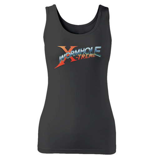 High quality print of this slim fit wormhole x-treme tv series custom women tank top will turn heads. And bystanders won't be disappointed - the racerback cut looks good one any woman's shoulders.