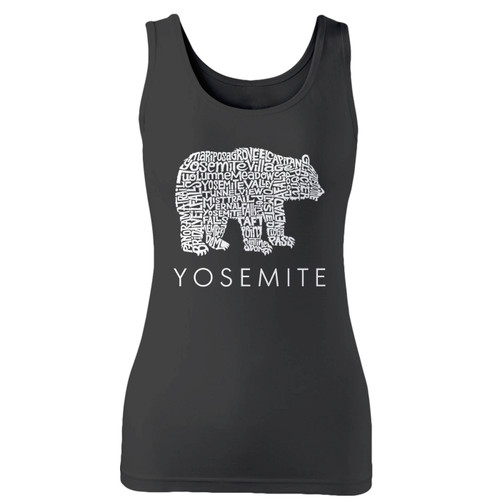 High quality print of this slim fit yosemite bear women tank top will turn heads. And bystanders won't be disappointed - the racerback cut looks good one any woman's shoulders.