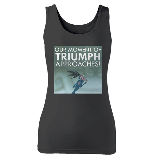 High quality print of this slim fit yzma triumph emperors new groove custom women tank top will turn heads. And bystanders won't be disappointed - the racerback cut looks good one any woman's shoulders.