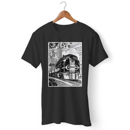 Santa Fe Retro Railroad Locomotive Men T Shirt