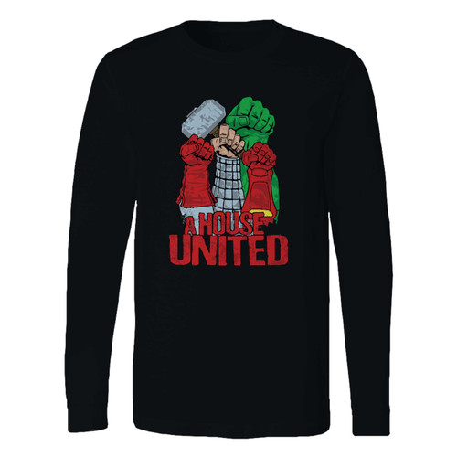 This classic fit a house united avenger logo long sleeve shirt is casually elegant and very comfortable. With fine quality print to make one stand out, it's a perfect fit for every occasion.