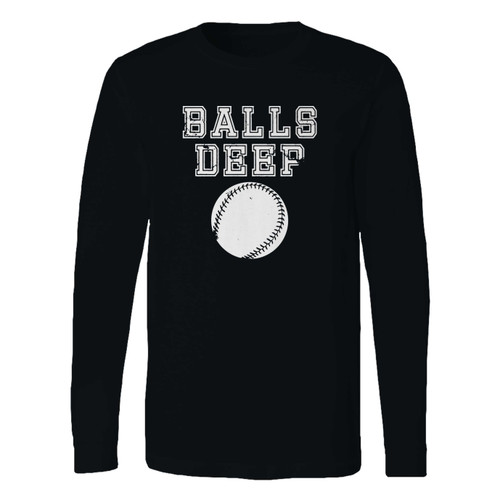 This classic fit balls deep funny baseball team long sleeve shirt is casually elegant and very comfortable. With fine quality print to make one stand out, it's a perfect fit for every occasion.