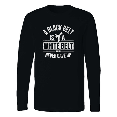 This classic fit black belt white belt martial arts long sleeve shirt is casually elegant and very comfortable. With fine quality print to make one stand out, it's a perfect fit for every occasion.