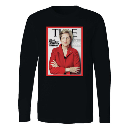 This classic fit elizabeth warren time long sleeve shirt is casually elegant and very comfortable. With fine quality print to make one stand out, it's a perfect fit for every occasion.
