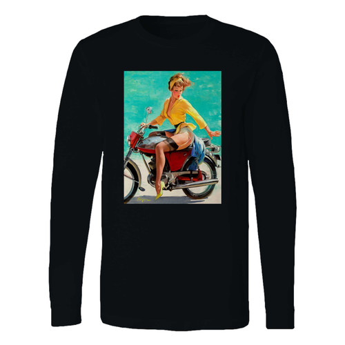This classic fit elvgren pin-up girl skirting the issue long sleeve shirt is casually elegant and very comfortable. With fine quality print to make one stand out, it's a perfect fit for every occasion.