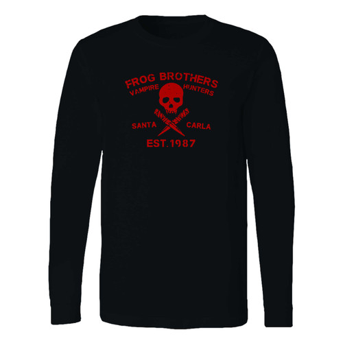This classic fit frog brothers vampire hunters santa carla long sleeve shirt is casually elegant and very comfortable. With fine quality print to make one stand out, it's a perfect fit for every occasion.