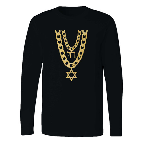 This classic fit jew chai bling chain hanukkah long sleeve shirt is casually elegant and very comfortable. With fine quality print to make one stand out, it's a perfect fit for every occasion.