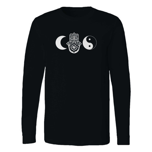 This classic fit moon hamsa-hand yin yang long sleeve shirt is casually elegant and very comfortable. With fine quality print to make one stand out, it's a perfect fit for every occasion.