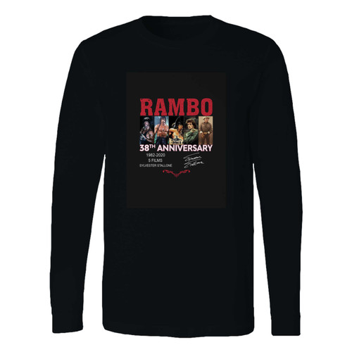 This classic fit rambo 38th anniversary long sleeve shirt is casually elegant and very comfortable. With fine quality print to make one stand out, it's a perfect fit for every occasion.