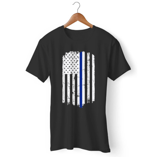 Thin Blue Line American Flag Men T Shirt