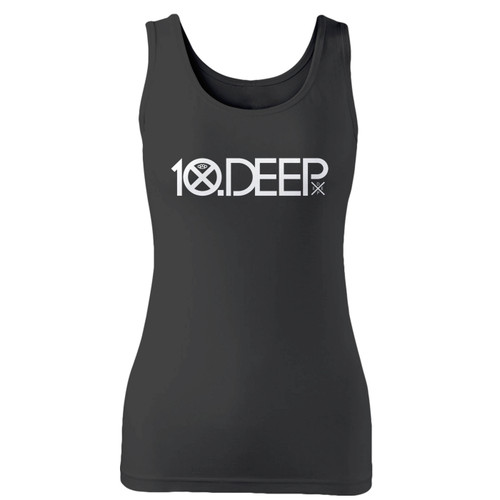 High quality print of this slim fit 10 deep logo women tank top will turn heads. And bystanders won't be disappointed - the racerback cut looks good one any woman's shoulders.