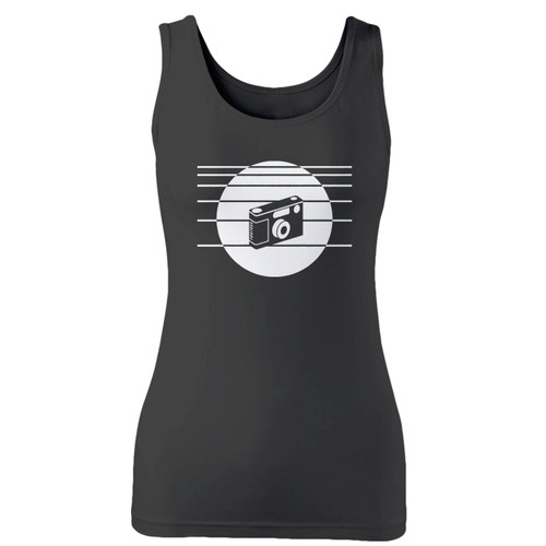 High quality print of this slim fit 1980s photography women tank top will turn heads. And bystanders won't be disappointed - the racerback cut looks good one any woman's shoulders.
