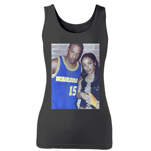 High quality print of this slim fit aaliyah and jay z women tank top will turn heads. And bystanders won't be disappointed - the racerback cut looks good one any woman's shoulders.