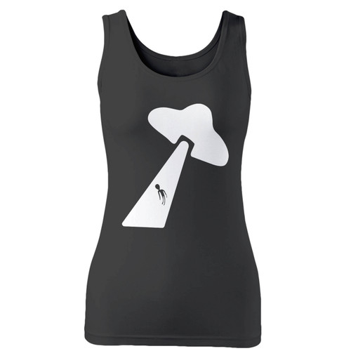 High quality print of this slim fit alien ufo women tank top will turn heads. And bystanders won't be disappointed - the racerback cut looks good one any woman's shoulders.