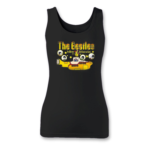 High quality print of this slim fit amplified beatles yellow submarine women tank top will turn heads. And bystanders won't be disappointed - the racerback cut looks good one any woman's shoulders.