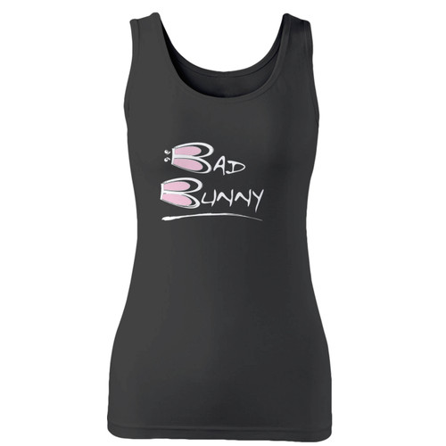 High quality print of this slim fit bad bunny logo art women tank top will turn heads. And bystanders won't be disappointed - the racerback cut looks good one any woman's shoulders.