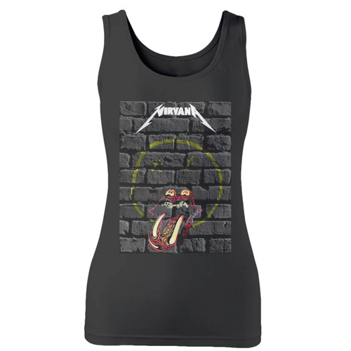 High quality print of this slim fit band rock and roll logo art women tank top will turn heads. And bystanders won't be disappointed - the racerback cut looks good one any woman's shoulders.