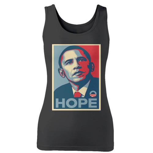 High quality print of this slim fit barack obama hope women tank top will turn heads. And bystanders won't be disappointed - the racerback cut looks good one any woman's shoulders.