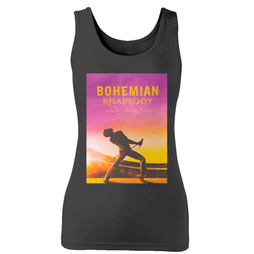 High quality print of this slim fit bohemian rhapsody movie women tank top will turn heads. And bystanders won't be disappointed - the racerback cut looks good one any woman's shoulders.