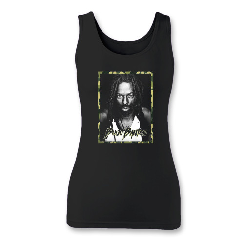 High quality print of this slim fit buju banton women tank top will turn heads. And bystanders won't be disappointed - the racerback cut looks good one any woman's shoulders.