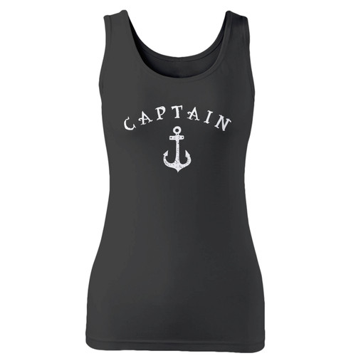 High quality print of this slim fit captain first fathers day sailing women tank top will turn heads. And bystanders won't be disappointed - the racerback cut looks good one any woman's shoulders.