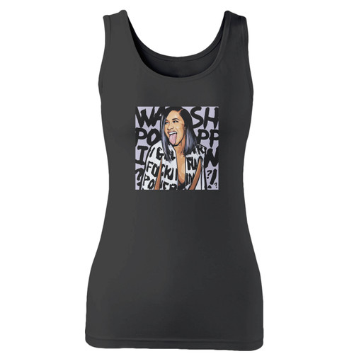 High quality print of this slim fit cardi b singer music women tank top will turn heads. And bystanders won't be disappointed - the racerback cut looks good one any woman's shoulders.