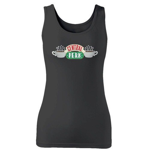High quality print of this slim fit central perk vintage 90s tv show women tank top will turn heads. And bystanders won't be disappointed - the racerback cut looks good one any woman's shoulders.