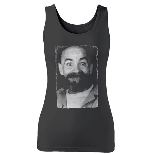 High quality print of this slim fit charles charlie manson family women tank top will turn heads. And bystanders won't be disappointed - the racerback cut looks good one any woman's shoulders.