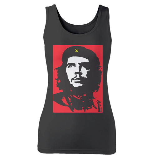 High quality print of this slim fit che guevara women tank top will turn heads. And bystanders won't be disappointed - the racerback cut looks good one any woman's shoulders.
