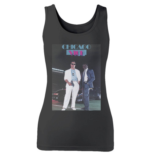High quality print of this slim fit chicago vice 80s sports women tank top will turn heads. And bystanders won't be disappointed - the racerback cut looks good one any woman's shoulders.