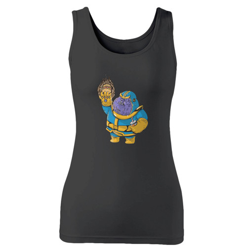 High quality print of this slim fit chunky thanos avengers infinity war women tank top will turn heads. And bystanders won't be disappointed - the racerback cut looks good one any woman's shoulders.