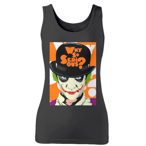 High quality print of this slim fit clockwork joker women tank top will turn heads. And bystanders won't be disappointed - the racerback cut looks good one any woman's shoulders.