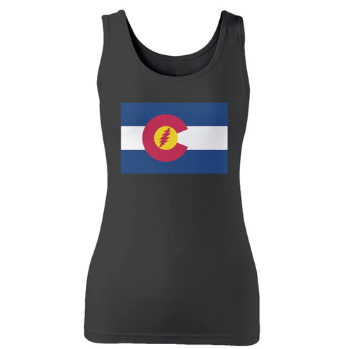 High quality print of this slim fit colorado flag women tank top will turn heads. And bystanders won't be disappointed - the racerback cut looks good one any woman's shoulders.