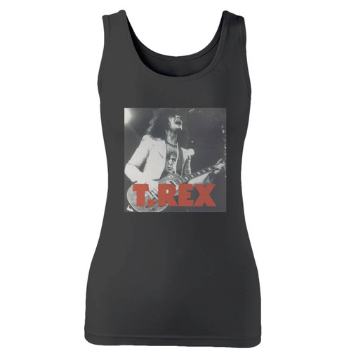 High quality print of this slim fit cool t rex rock band marc bolan women tank top will turn heads. And bystanders won't be disappointed - the racerback cut looks good one any woman's shoulders.
