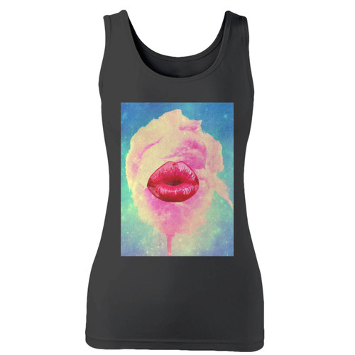 High quality print of this slim fit cotton mouth candy women tank top will turn heads. And bystanders won't be disappointed - the racerback cut looks good one any woman's shoulders.