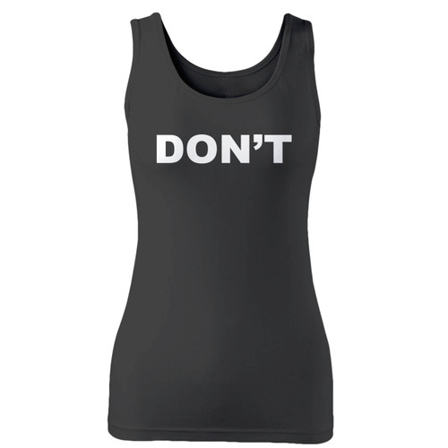 High quality print of this slim fit david rose dont women tank top will turn heads. And bystanders won't be disappointed - the racerback cut looks good one any woman's shoulders.