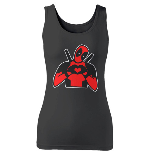 High quality print of this slim fit deadpool love sign women tank top will turn heads. And bystanders won't be disappointed - the racerback cut looks good one any woman's shoulders.
