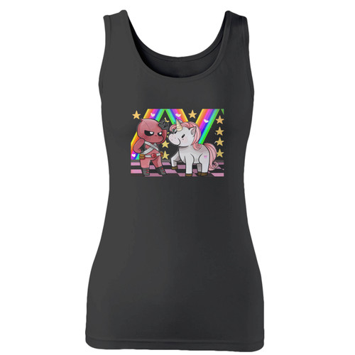 High quality print of this slim fit deadpool unicorn women tank top will turn heads. And bystanders won't be disappointed - the racerback cut looks good one any woman's shoulders.